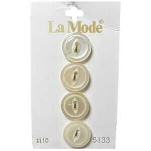 Vintage La Mode White Pearl Buttons Italy NOS Blumenthal Carlstadt NJ